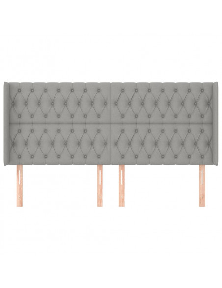 Testiera ad Orecchio Grigio Chiaro 203x16x118/128 cm in Tessuto