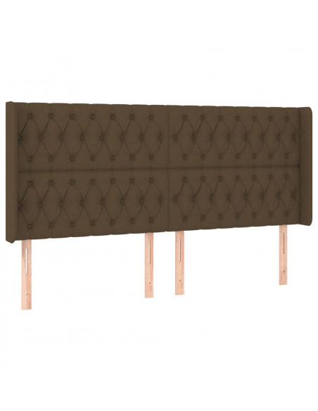 Testiera ad Orecchio Marrone Scuro 203x16x118/128 cm in Tessuto