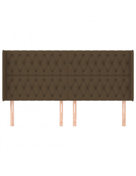 Testiera ad Orecchio Marrone Scuro 203x16x118/128 cm in Tessuto