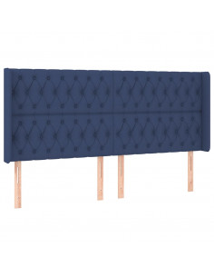 Testiera ad Orecchio Blu 203x16x118/128 cm in Tessuto 2