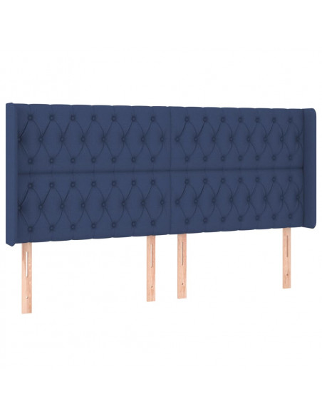 Testiera ad Orecchio Blu 203x16x118/128 cm in Tessuto