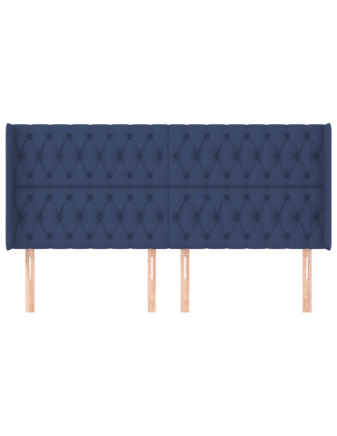 Testiera ad Orecchio Blu 203x16x118/128 cm in Tessuto