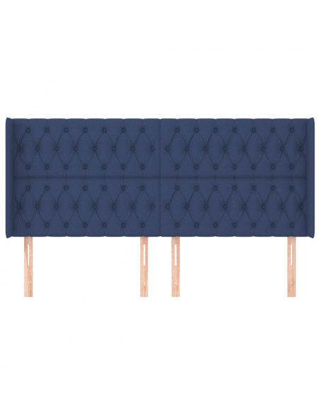 Testiera ad Orecchio Blu 203x16x118/128 cm in Tessuto