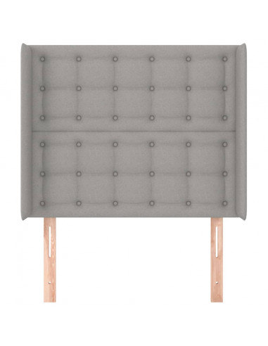 Testiera ad Orecchio Grigio Chiaro 83x16x118/128 cm in Tessuto