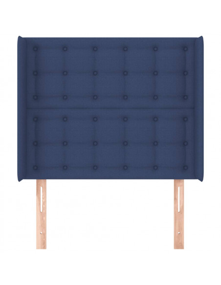 Testiera ad Orecchio Blu 93x16x118/128 cm in Tessuto