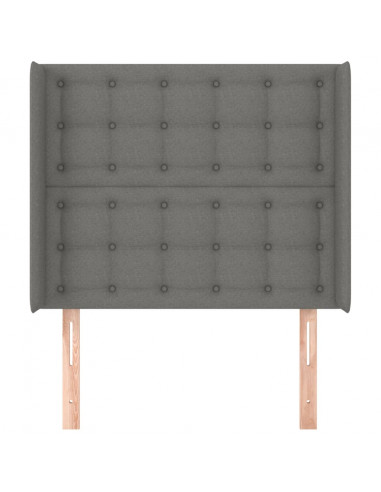 Testiera ad Orecchio GrigioScuro 103x16x118/128cm inTessuto