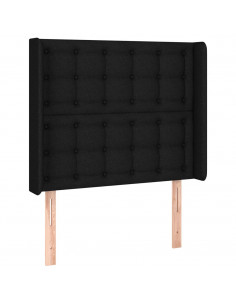 Testiera ad Orecchio Nera 103x16x118/128 cm in Tessuto 2