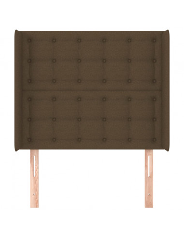 Testiera ad Orecchio Marrone Scuro 103x16x118/128 cm in Tessuto