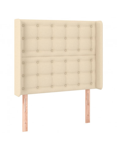 Testiera ad Orecchio Crema 103x16x118/128 cm in Tessuto