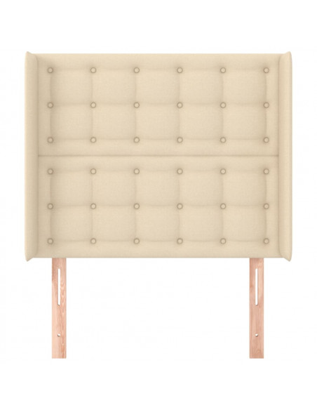 Testiera ad Orecchio Crema 103x16x118/128 cm in Tessuto