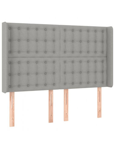 Testiera ad Orecchio Grigio Chiaro 147x16x118/128 cm in Tessuto