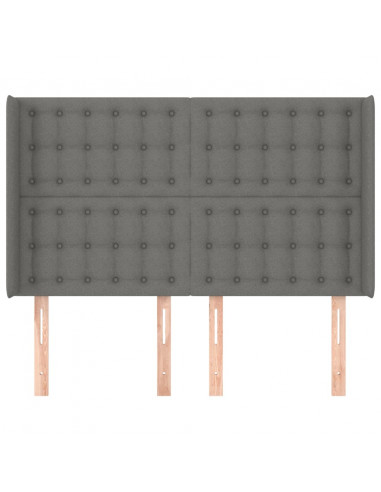 Testiera ad Orecchio GrigioScuro 147x16x118/128cm inTessuto