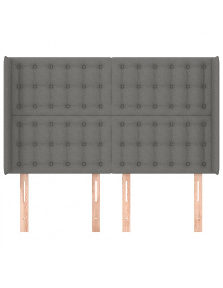 Testiera ad Orecchio GrigioScuro 147x16x118/128cm inTessuto