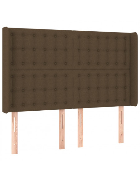 Testiera ad Orecchio MarroneScuro147x16x118/128cm inTessuto