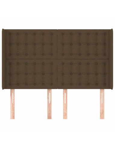 Testiera ad Orecchio MarroneScuro147x16x118/128cm inTessuto