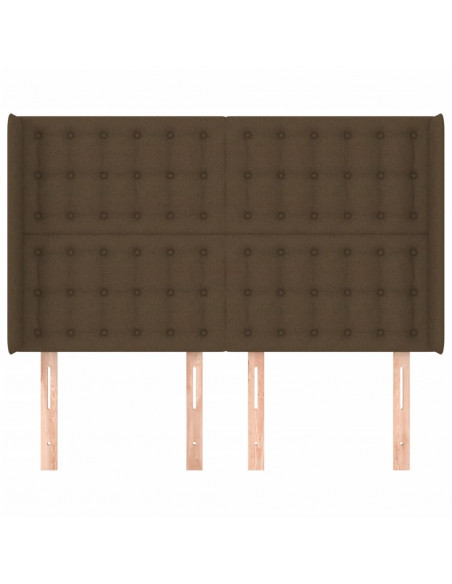 Testiera ad Orecchio MarroneScuro147x16x118/128cm inTessuto