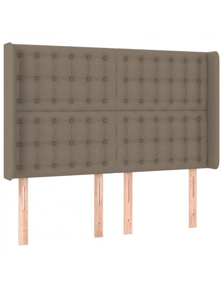 Testiera ad Orecchio Tortora 147x16x118/128 cm in Tessuto