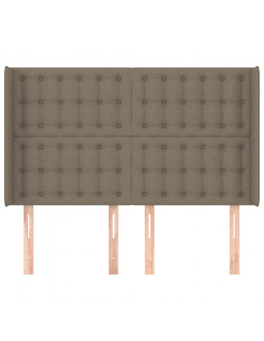 Testiera ad Orecchio Tortora 147x16x118/128 cm in Tessuto