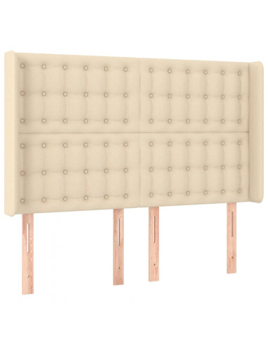 Testiera ad Orecchio Crema 147x16x118/128 cm in Tessuto