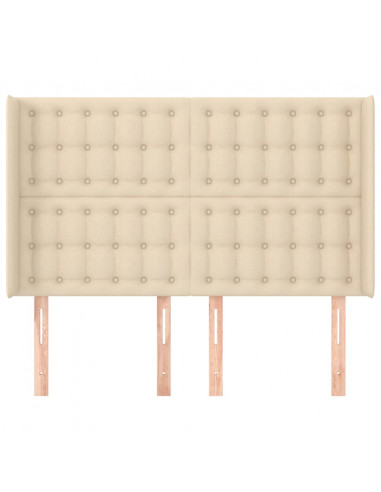 Testiera ad Orecchio Crema 147x16x118/128 cm in Tessuto