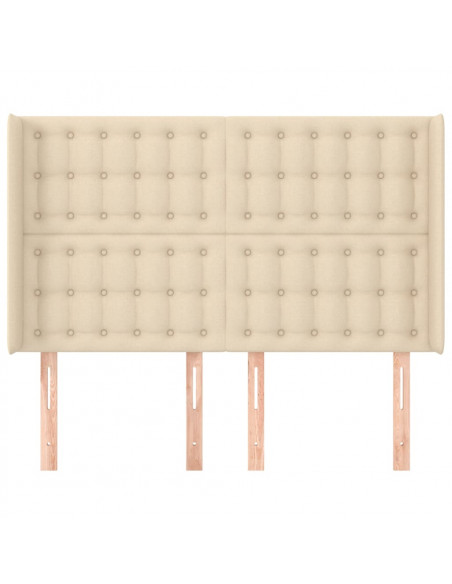 Testiera ad Orecchio Crema 147x16x118/128 cm in Tessuto