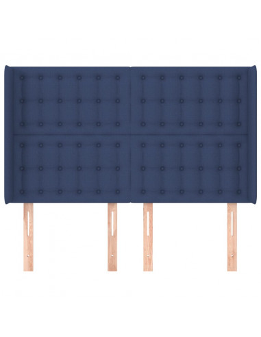 Testiera ad Orecchio Blu 147x16x118/128 cm in Tessuto