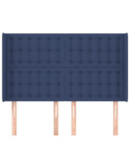 Testiera ad Orecchio Blu 147x16x118/128 cm in Tessuto