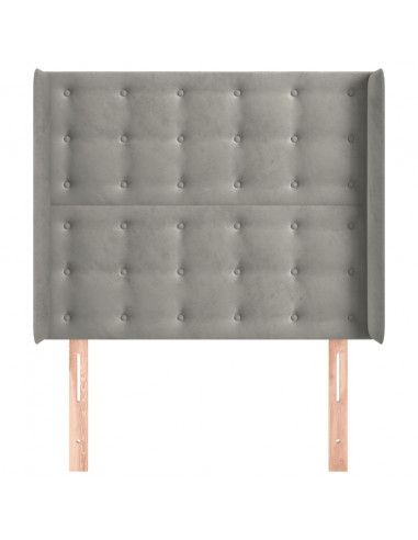 Testiera ad Orecchio Grigio Chiaro 83x16x118/128 cm in Velluto