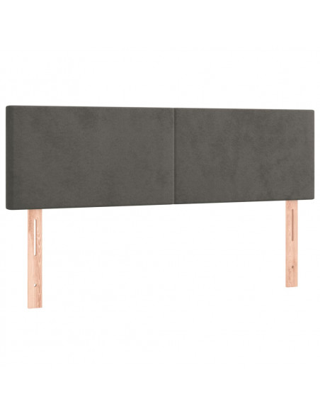 Testiere 2 pz Grigio Scuro 72x5x78/88 cm in Velluto