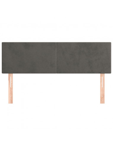 Testiere 2 pz Grigio Scuro 72x5x78/88 cm in Velluto