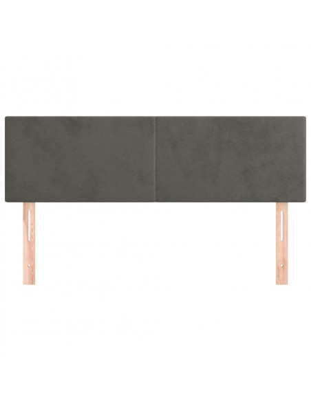 Testiere 2 pz Grigio Scuro 72x5x78/88 cm in Velluto