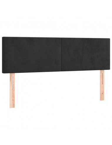 Testiere 2 pz Nere 72x5x78/88 cm in Velluto