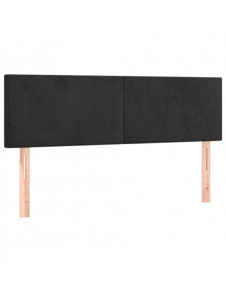 Testiere 2 pz Nere 72x5x78/88 cm in Velluto