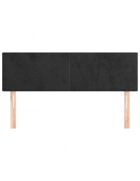 Testiere 2 pz Nere 72x5x78/88 cm in Velluto