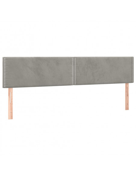 Testiere 2 pz Grigio Chiaro 100x5x78/88 cm in Velluto
