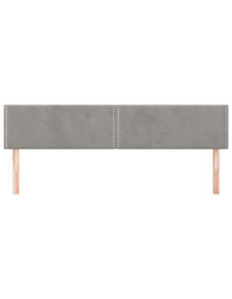 Testiere 2 pz Grigio Chiaro 100x5x78/88 cm in Velluto