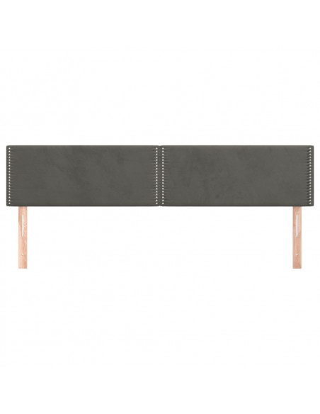 Testiere 2 pz Grigio Scuro 100x5x78/88 cm in Velluto