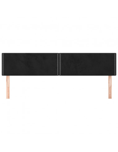 Testiere 2 pz Nere 100x5x78/88 cm in Velluto