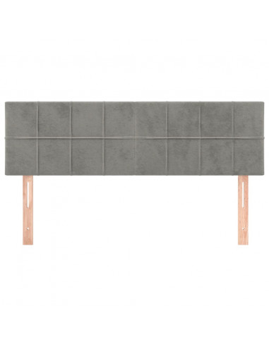 Testiere 2 pz Grigio Chiaro 72x5x78/88 cm in Velluto