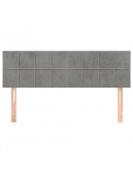 Testiere 2 pz Grigio Chiaro 72x5x78/88 cm in Velluto
