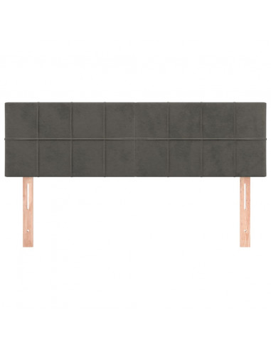 Testiere 2 pz Grigio Scuro 72x5x78/88 cm in Velluto