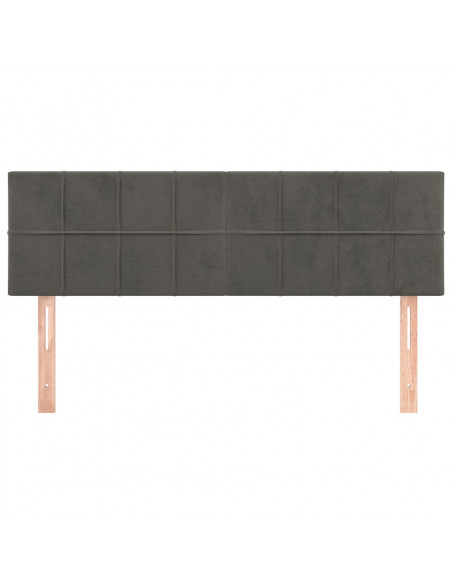 Testiere 2 pz Grigio Scuro 72x5x78/88 cm in Velluto