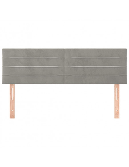 Testiere 2 pz Grigio Chiaro 72x5x78/88 cm in Velluto