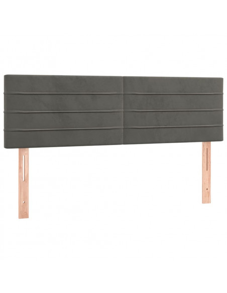 Testiere 2 pz Grigio Scuro 72x5x78/88 cm in Velluto