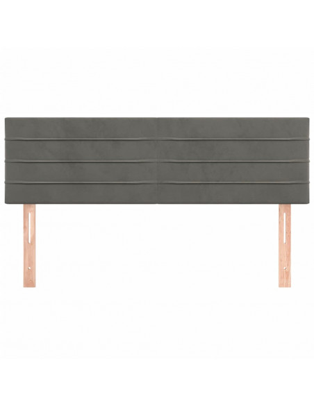 Testiere 2 pz Grigio Scuro 72x5x78/88 cm in Velluto