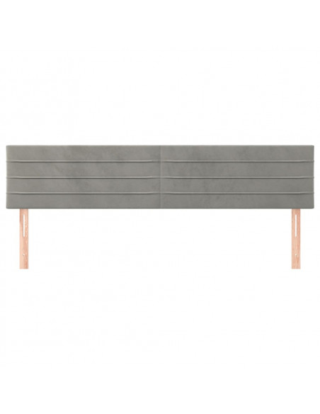 Testiere 2 pz Grigio Chiaro 100x5x78/88 cm in Velluto