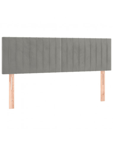 Testiere 2 pz Grigio Chiaro 72x5x78/88 cm in Velluto