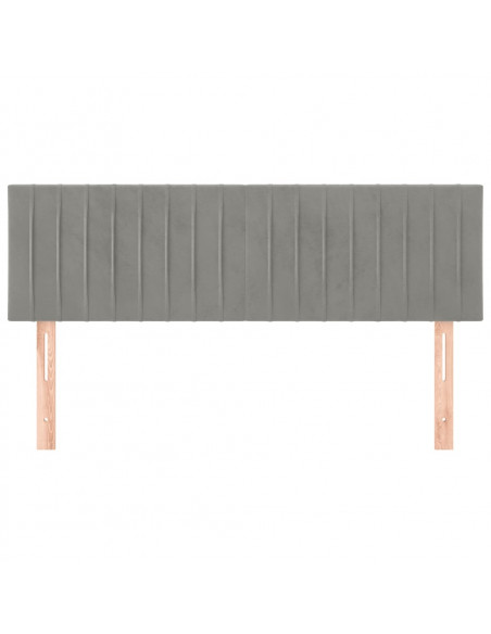 Testiere 2 pz Grigio Chiaro 72x5x78/88 cm in Velluto