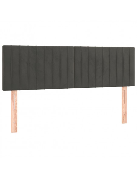 Testiere 2 pz Grigio Scuro 72x5x78/88 cm in Velluto