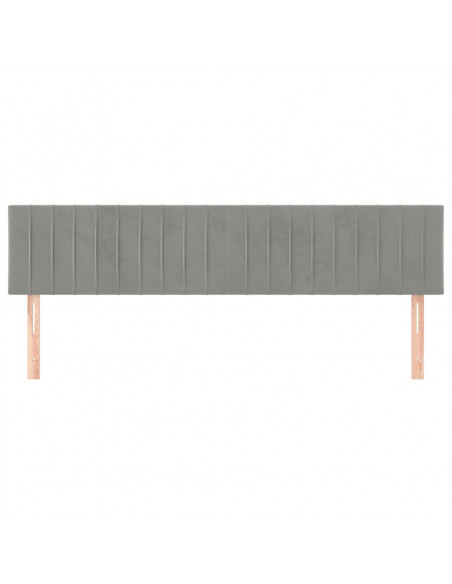 Testiera 2 pz Grigio Chiaro 80x5x78/88 cm in Velluto